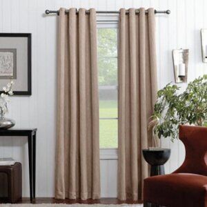 Tan Curtain Panels Grommet Top Allen + Roth 54x84 Set of 2 Curtain Panels NEW